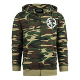 Hoodie met rits Allied Star-Punisher camo - Woodland