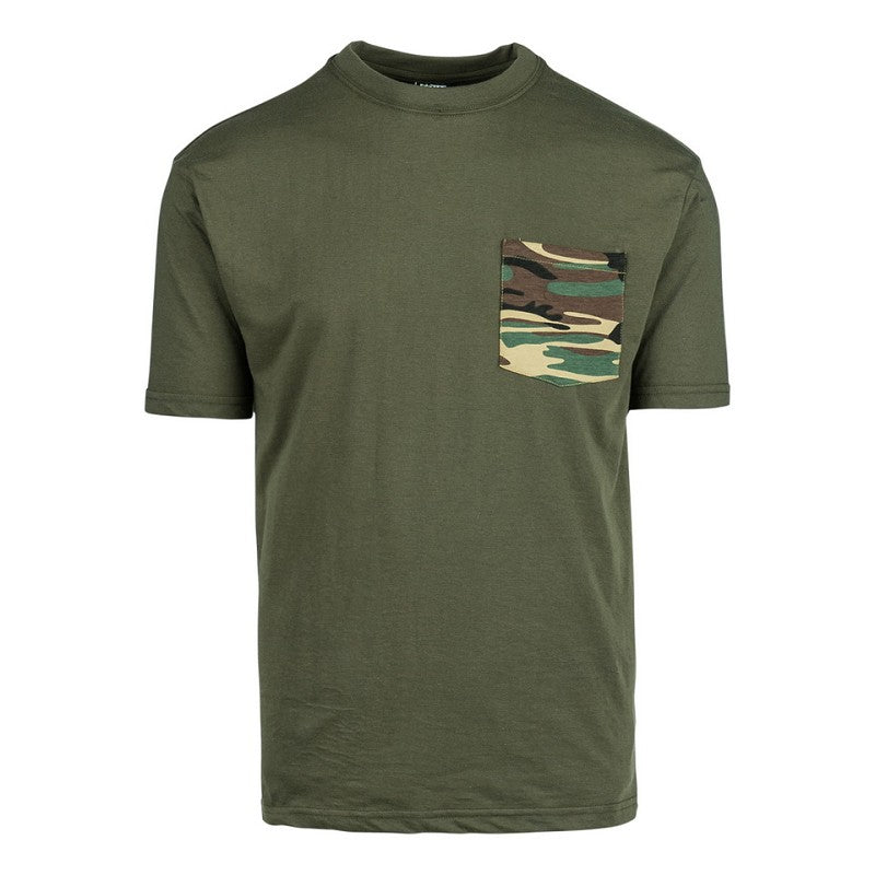 T-shirt camo pocket - Groen