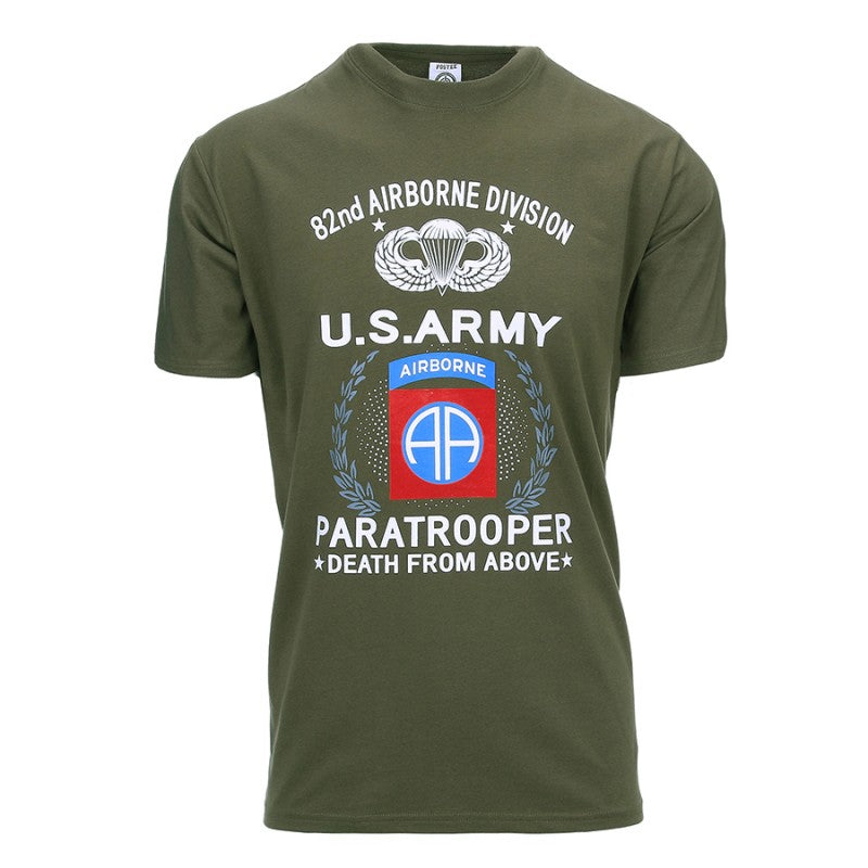 Fostex T-shirt U.S. Army Paratrooper 82ND - Groen