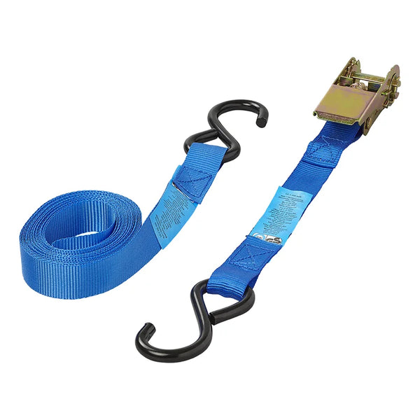 ProPlus Spanband blauw met ratel + 2 haken 5 meter