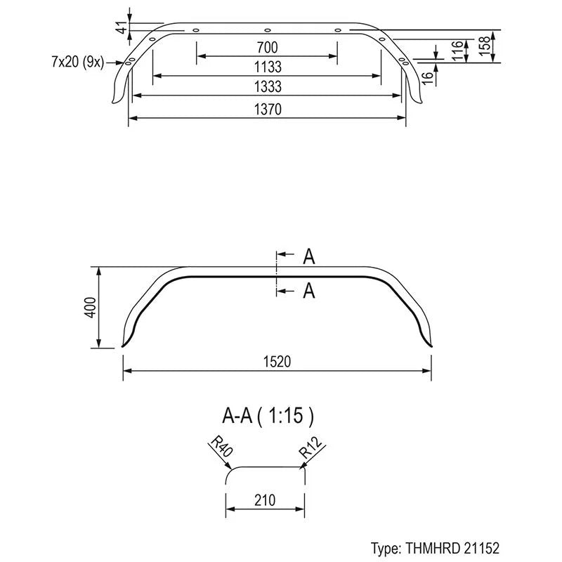 ProPlus Spatscherm metaal tandemas 13/14 inch (21152)