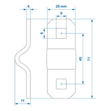 ProPlus Montagebeugel voor D-ring 6mm