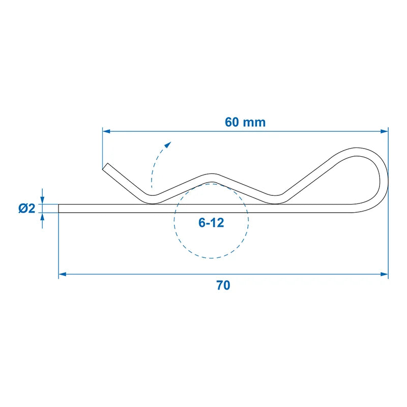 ProPlus Borgveer enkel 2mm / 6-12mm