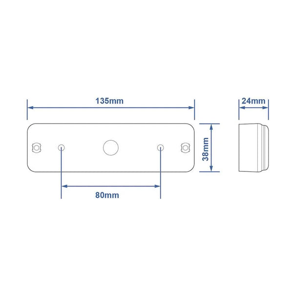 ProPlus Achterlicht 12/24V 3 functies 135x38mm LED met houder zwart