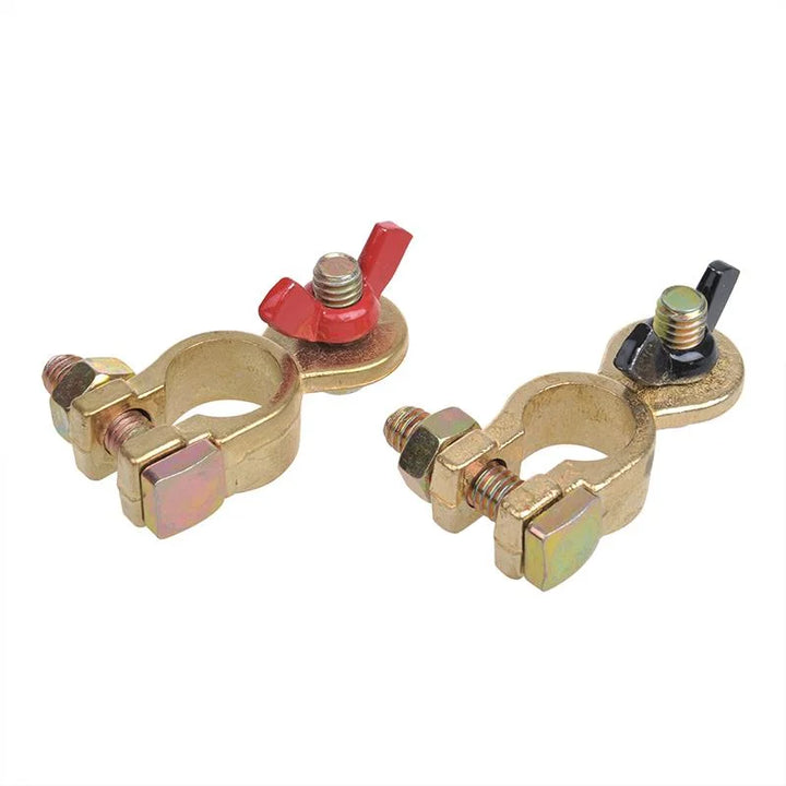 ProPlus Accupoolklemmen set (+) en (-) met vleugelmoer rood/zwart in blister