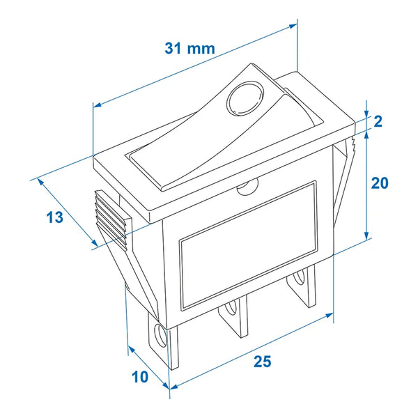 ProPlus Wipschakelaar LED blauw 12V / 24V-max. 10A