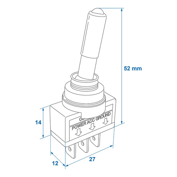 ProPlus Tuimelschakelaar LED rood 12V-max. 20A