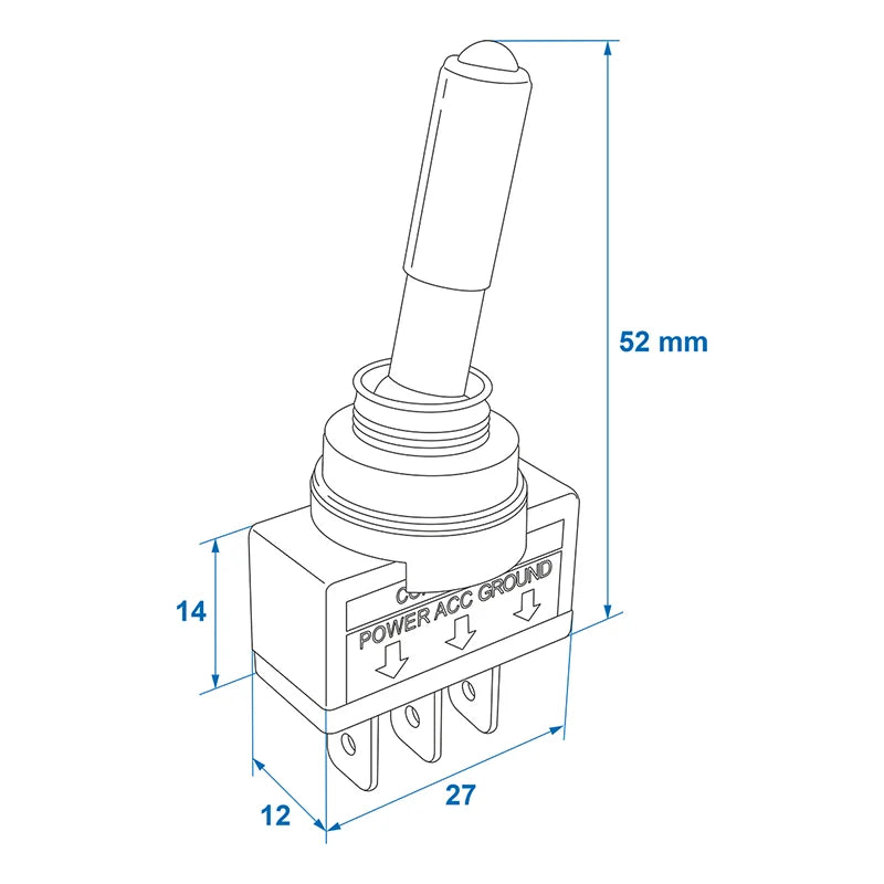 ProPlus Tuimelschakelaar LED rood 12V-max. 20A in blister