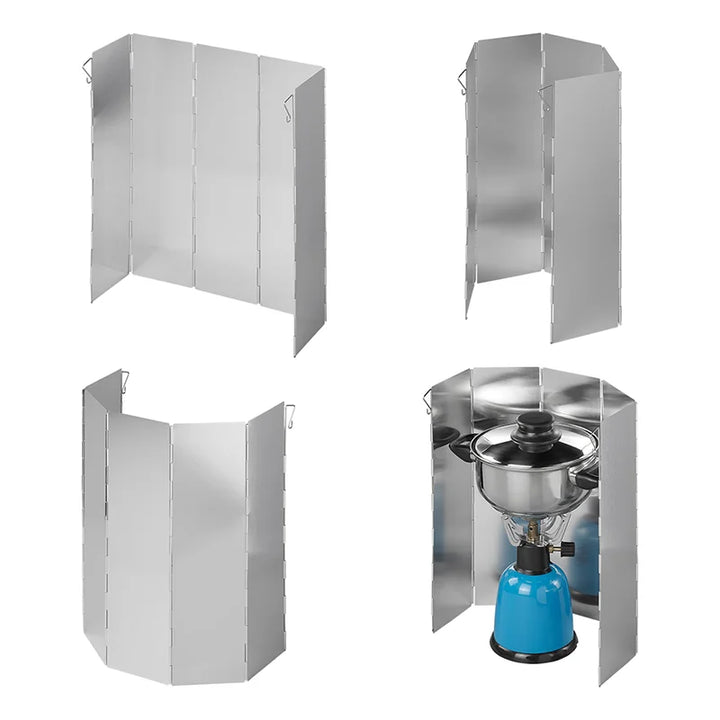 ProPlus Kookwindscherm 5-delig aluminium vouwbaar 49 x 36 cm