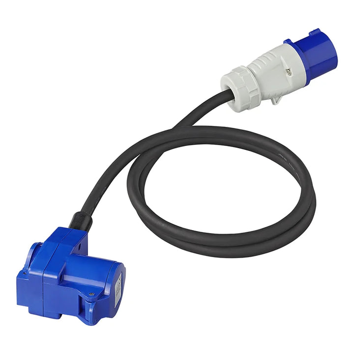 ProPlus Verloopkabel 150cm 3x2,5mm² van CEE stekker naar haakse CEE contrastekker + Schuko stopcontact