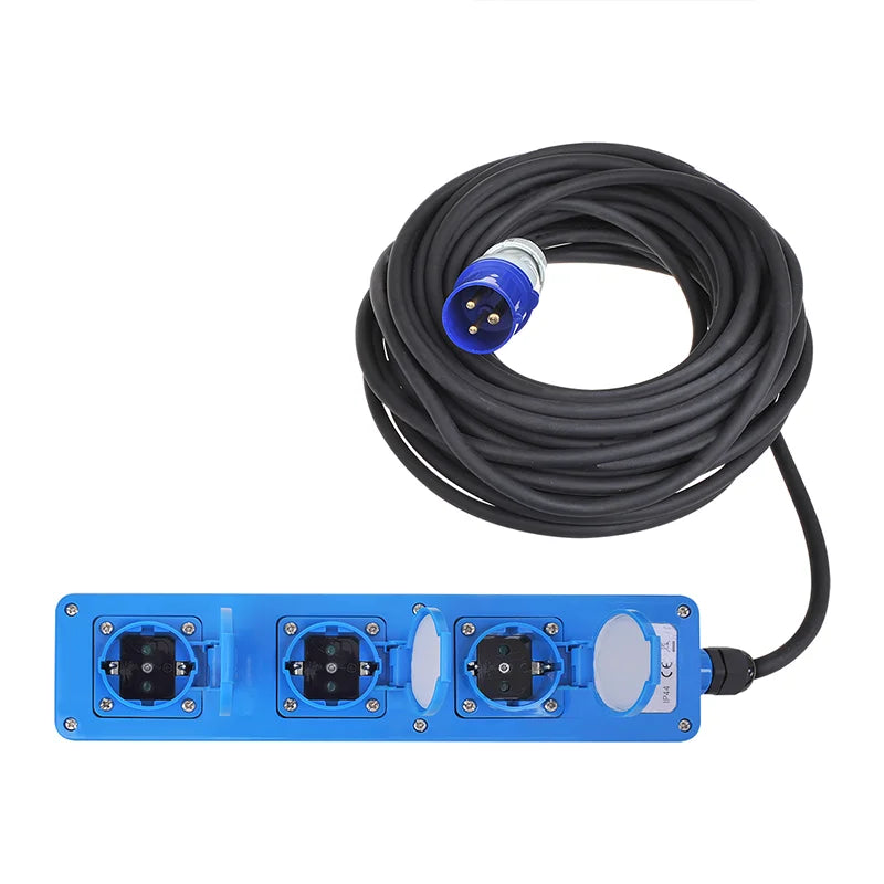 ProPlus CEE 3-weg stekkerdoos 20M (2xSchuko + 1x2-USB)