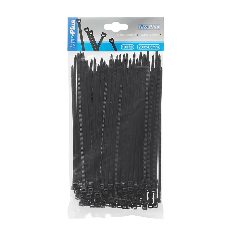ProPlus Kabelbinders 200x4,5mm 100 stuks zwart