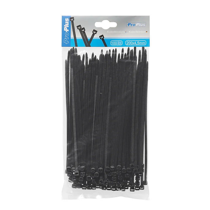 ProPlus Kabelbinders 200x4,5mm 100 stuks zwart