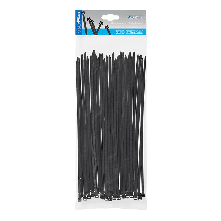 ProPlus Kabelbinders 280x4,5mm 50 stuks zwart