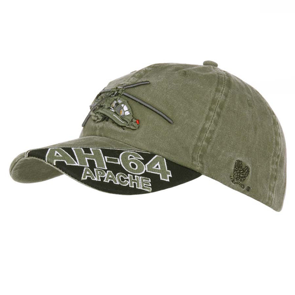 Fostex Baseball Cap AH-64 Apache stone washed - Groen