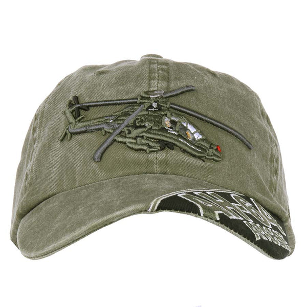 Fostex Baseball Cap AH-64 Apache stone washed - Groen