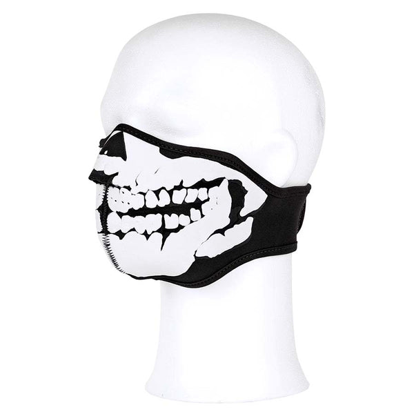 Gezichts masker neopreen skull 3D - Zwart