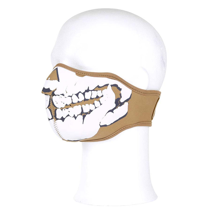 Gezichts masker neopreen skull 3D - Khaki