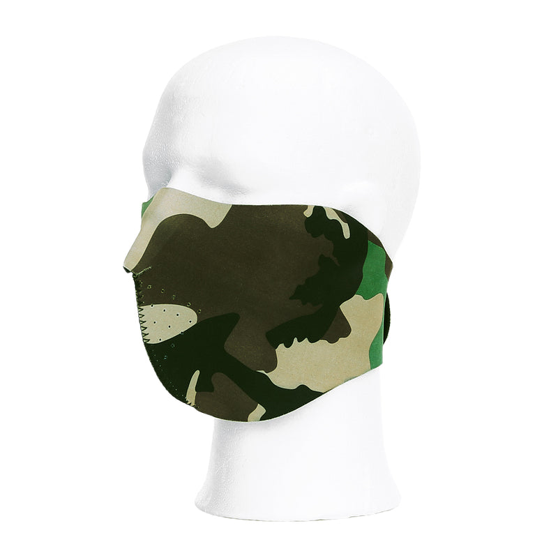 Biker mask half face camo - Woodland