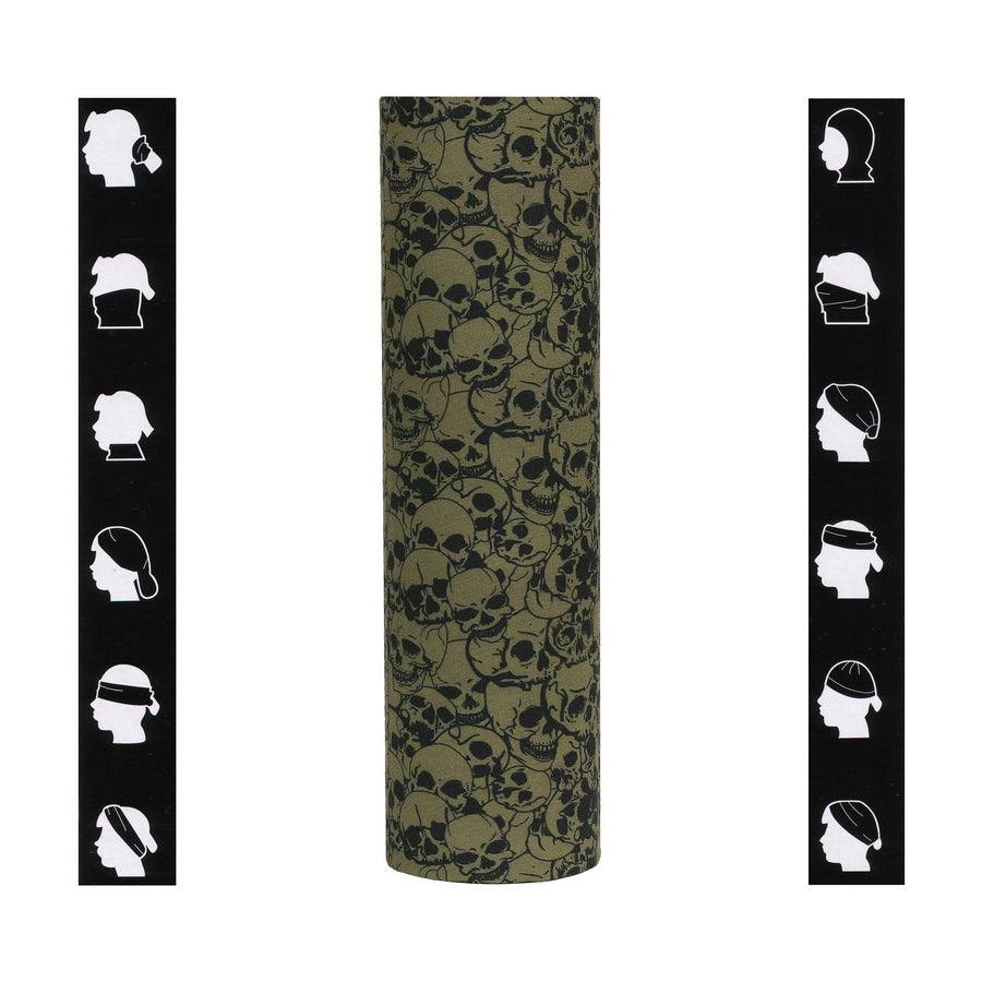 Tactical wrap met skull (Coolmax) - Groen