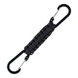 Paracord dubbele karabijnhaak JF026 - Zwart