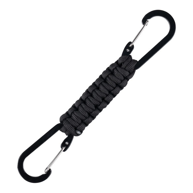 Paracord dubbele karabijnhaak JF026 - Zwart