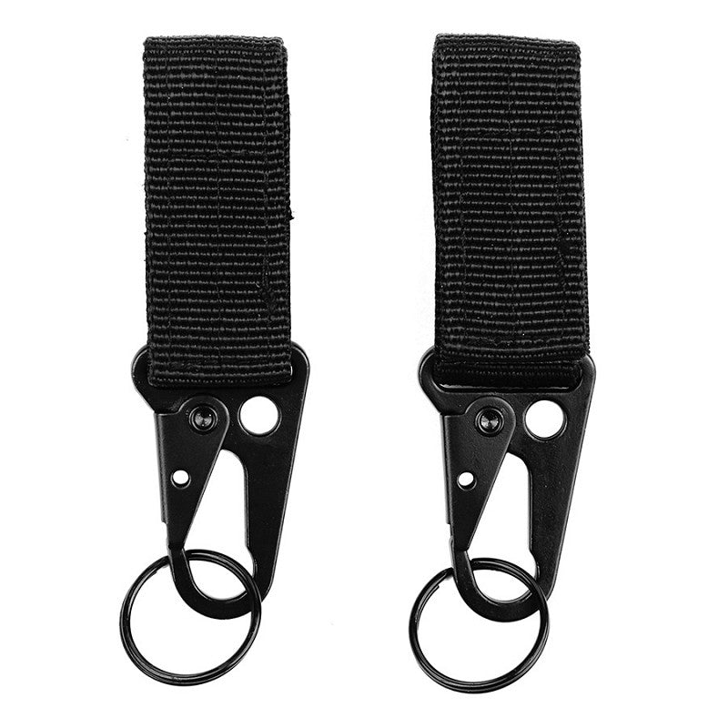 Molle snap hook with keyring 2-pack JFO03 - Zwart