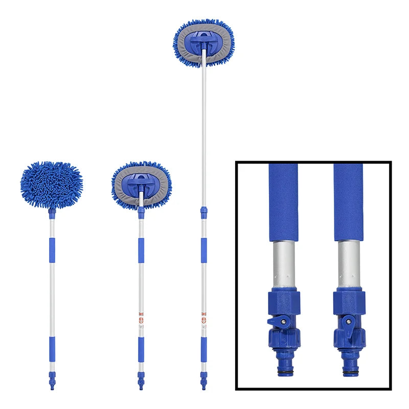 ProPlus Wasborstel chenille microvezel telescopische steel 1,65 m blauw