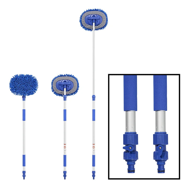 ProPlus Wasborstel chenille microvezel telescopische steel 1,65 m blauw
