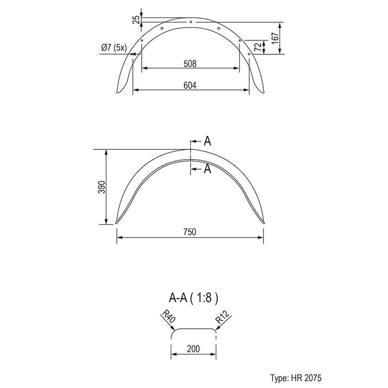 ProPlus Spatscherm metaal halfrond 14 inch (2075)