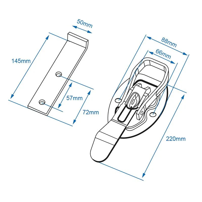 ProPlus Spansluiting 220x40mm + tegenstuk