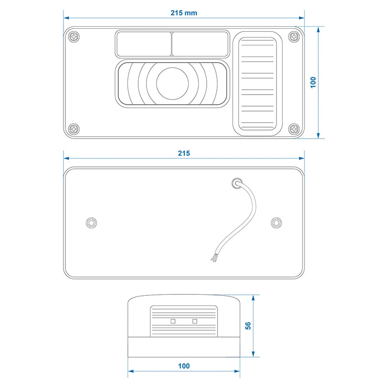 ProPlus Achterlicht 6 functies 215x100mm rechts