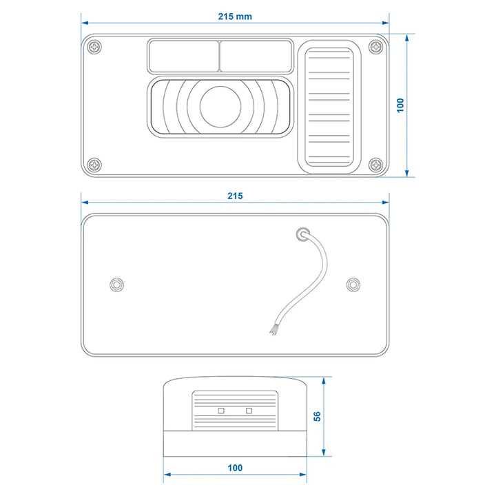 ProPlus Achterlicht 6 functies 215x100mm rechts
