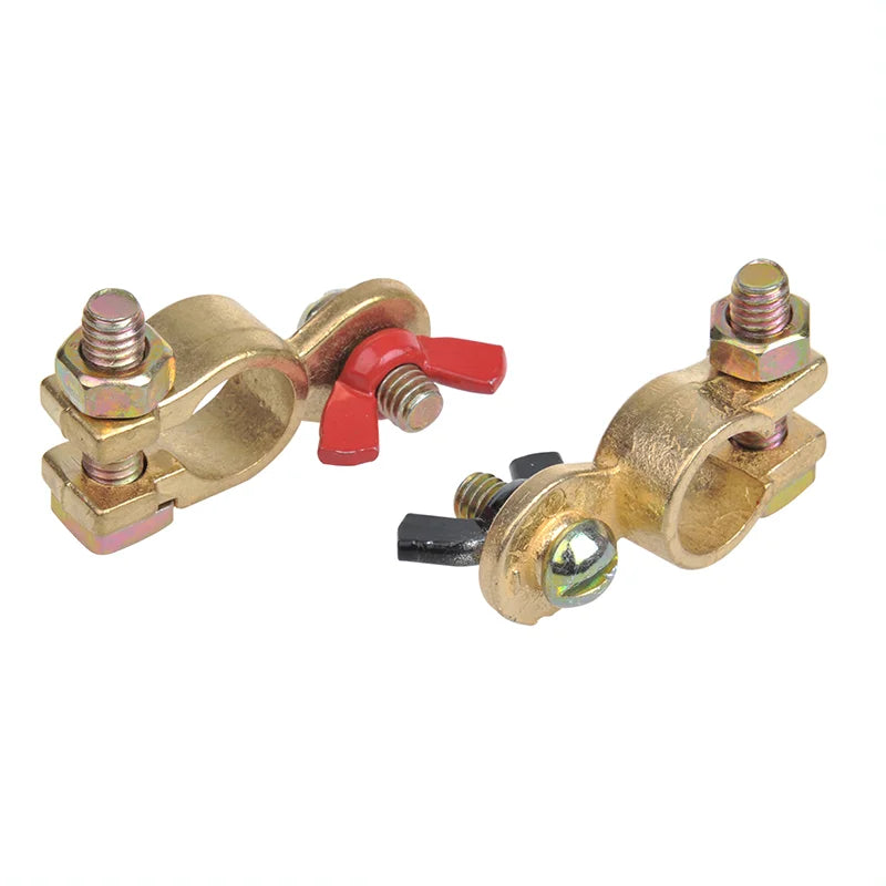ProPlus Accupoolklemmen set (+) en (-) met vleugelmoer rood/zwart