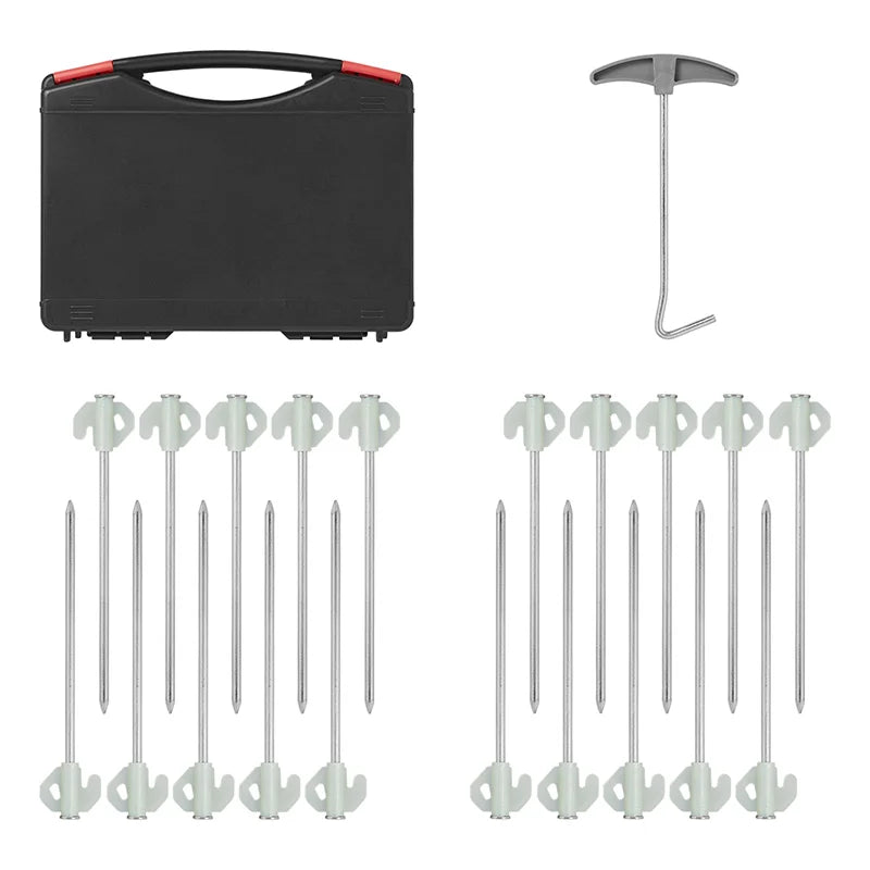ProPlus Rotspen 20 cm metaal met glow-in-the-dark haak - set van 20 stuks in koffer
