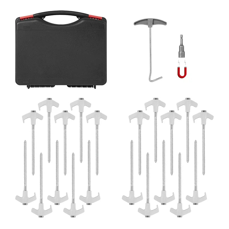 ProPlus Tentharing 20 cm metaal schroefbaar met kunststof haak en schroefkop - set van 20 stuks in koffer