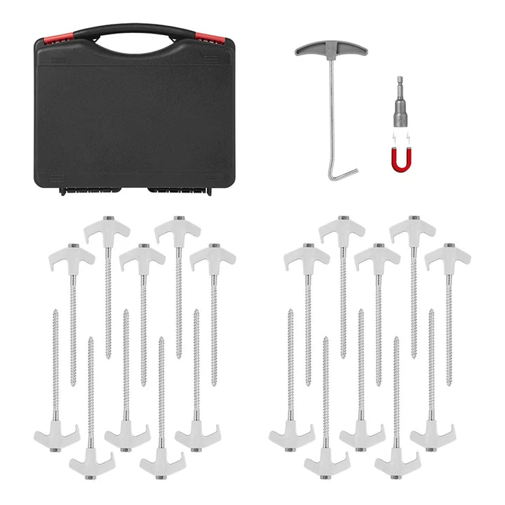 ProPlus Tentharing 20 cm metaal schroefbaar met kunststof haak en schroefkop - set van 20 stuks in koffer