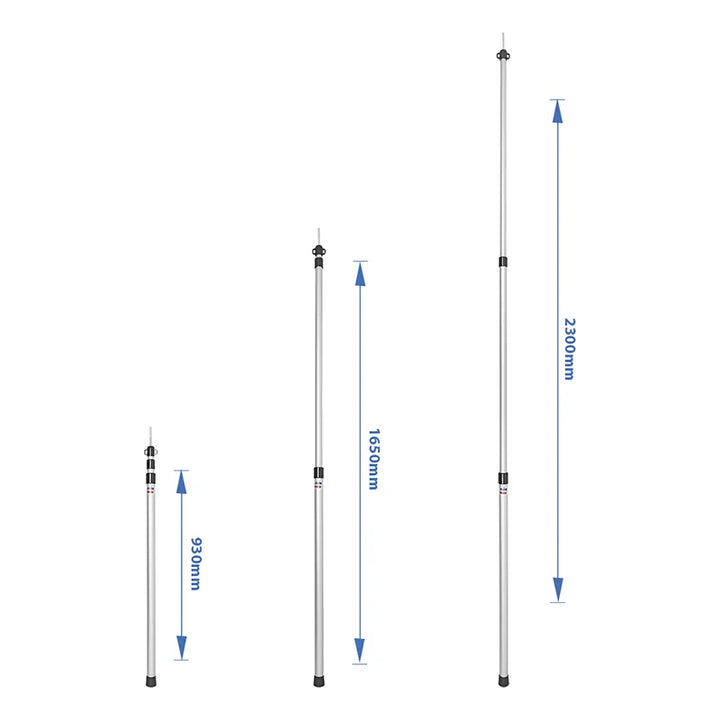 ProPlus Tentstok telescopisch 3-delig 93-230cm - set van 2 stuks