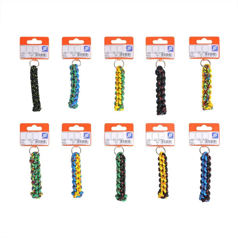 ProPlus Sleutelhanger met ring, kort (neon) en sterk gevlochten, assorti