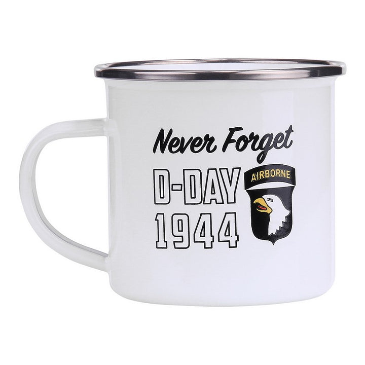 Emaille mok D-Day 1944 - Wit