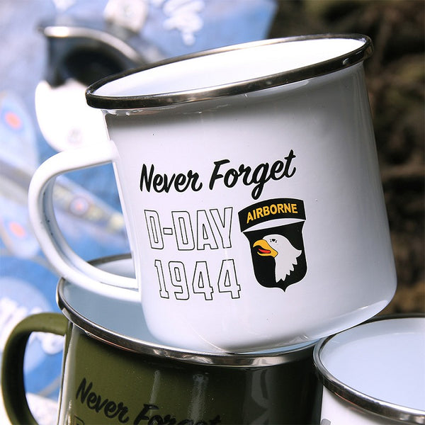 Emaille mok D-Day 1944 - Wit
