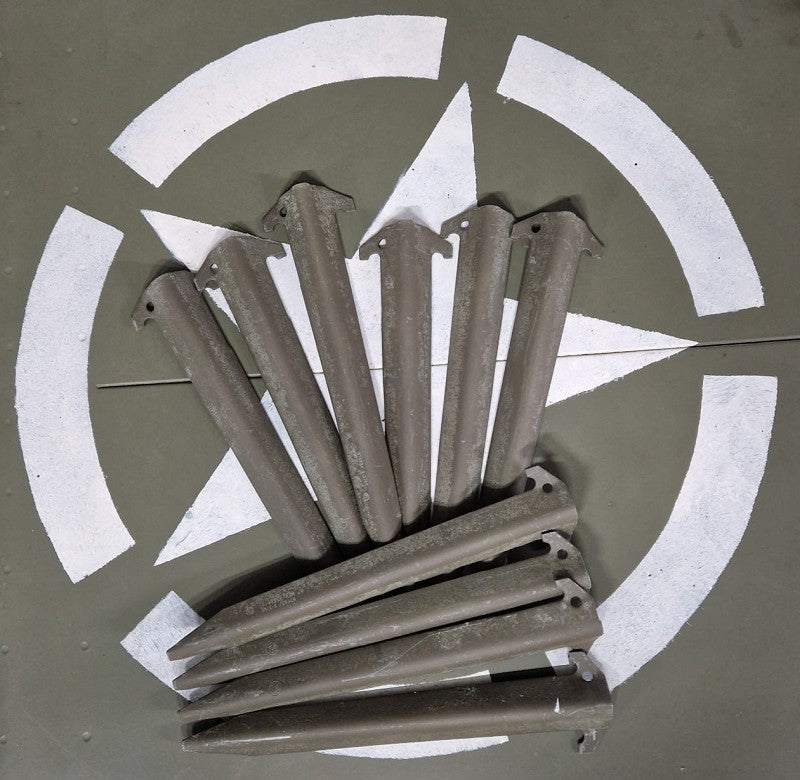 Tentharingen US Army original set à 10 stuks gebruikt - Groen
