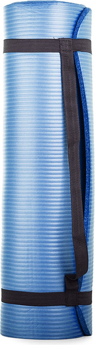 Fitnessmat - yogamat - 180 x60 cm - 1 cm dik - Blauw