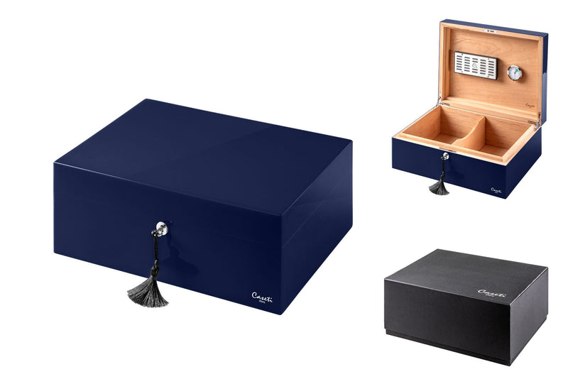 Humidor Caseti Paris Dark Blue Lockable