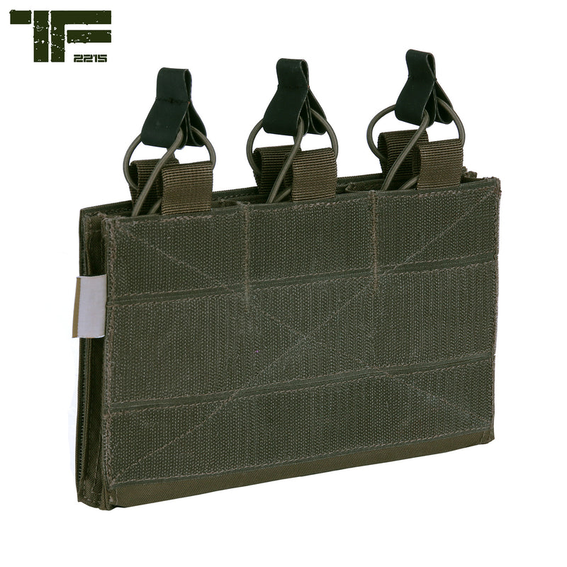 TF-2215 Triple M4 pouch with hook and loop panel - Ranger Green