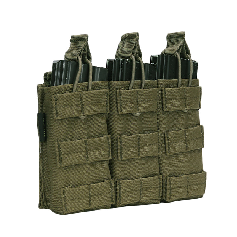 Triple open top M4 mag pouch - Groen