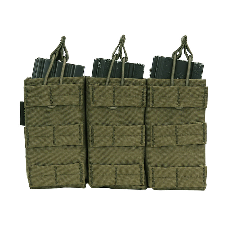 Triple open top M4 mag pouch - Groen