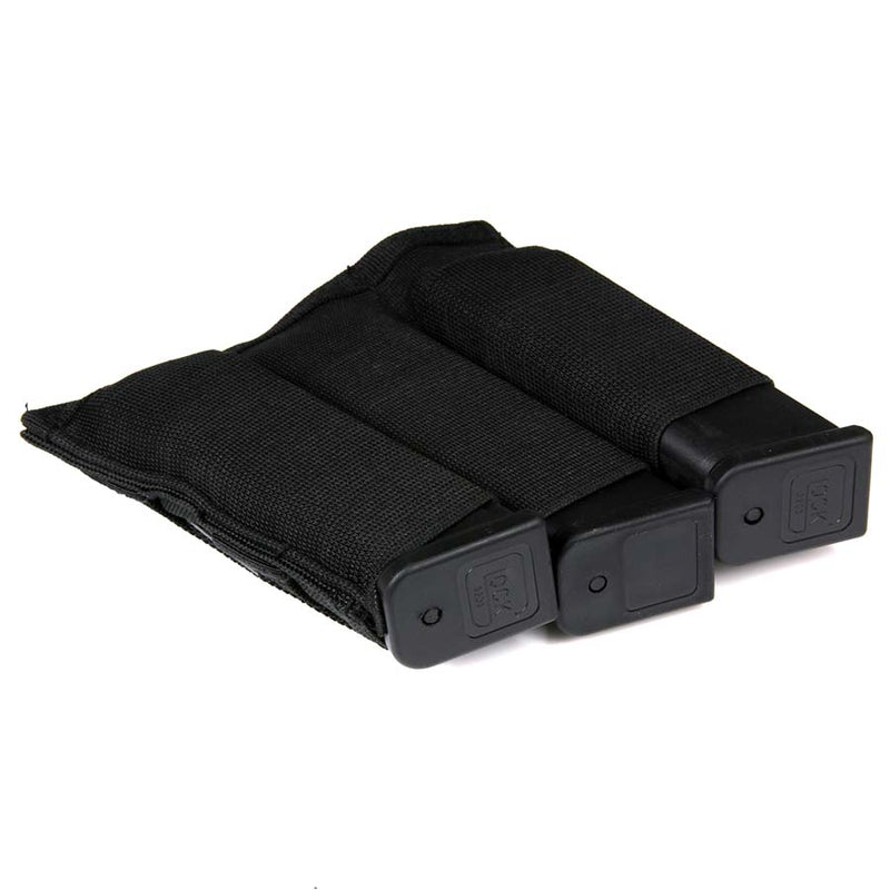 Triple elastic magazine pistol pouch LQ16011-3 - Zwart