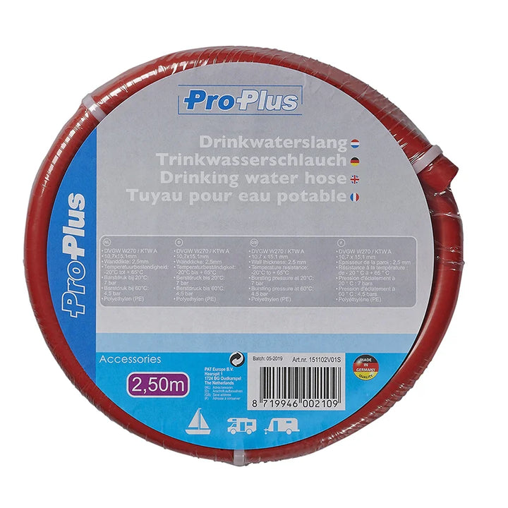 ProPlus Drinkwaterslang rood 2,50M / 10x15mm