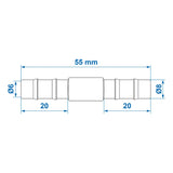 ProPlus Slangtule recht 8mm 2 stuks in blister